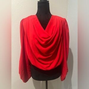 COPY - Kinzie red draped top